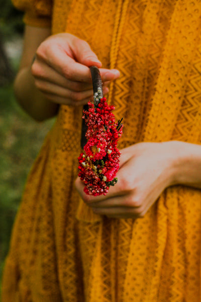 Red flower headband for flower girl
