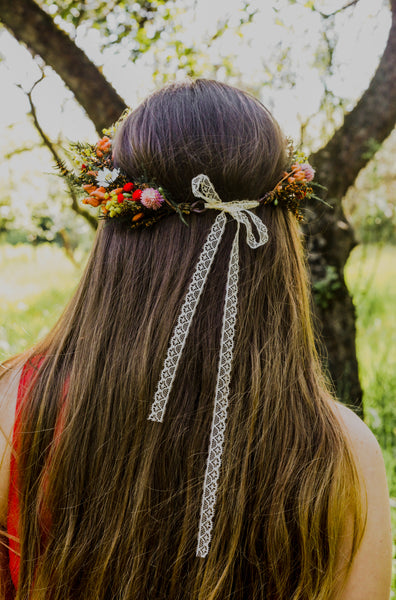 Dried flower crown Meadow wedding wreath Preserved flower bridal wreath Hair crown with wildflowers Magaela handmade Customisable halo