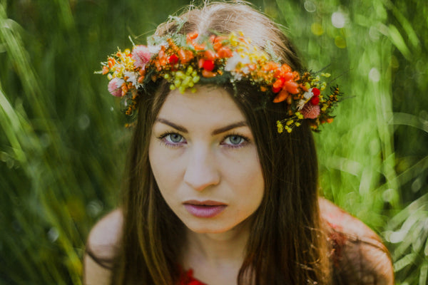 Dried flower crown Meadow wedding wreath Preserved flower bridal wreath Hair crown with wildflowers Magaela handmade Customisable halo