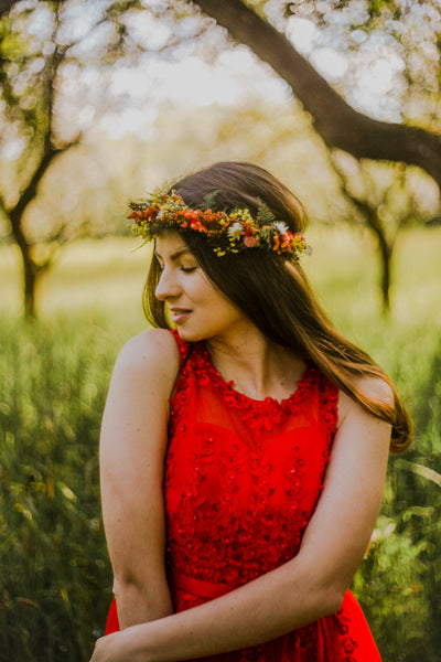 Dried flower crown Meadow wedding wreath Preserved flower bridal wreath Hair crown with wildflowers Magaela handmade Customisable halo