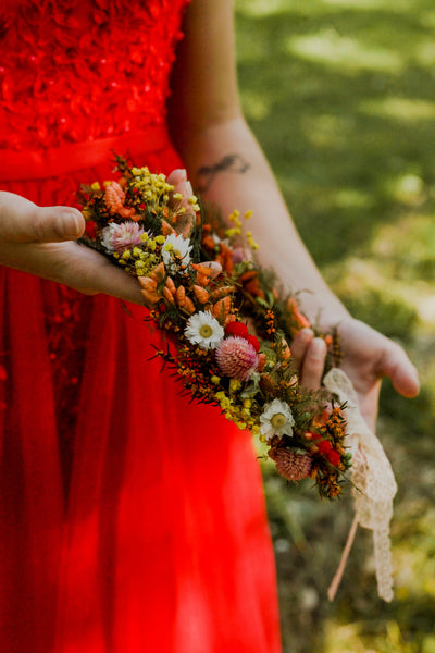 Dried flower crown Meadow wedding wreath Preserved flower bridal wreath Hair crown with wildflowers Magaela handmade Customisable halo