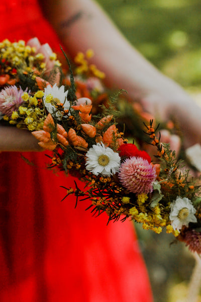Dried flower crown Meadow wedding wreath Preserved flower bridal wreath Hair crown with wildflowers Magaela handmade Customisable halo