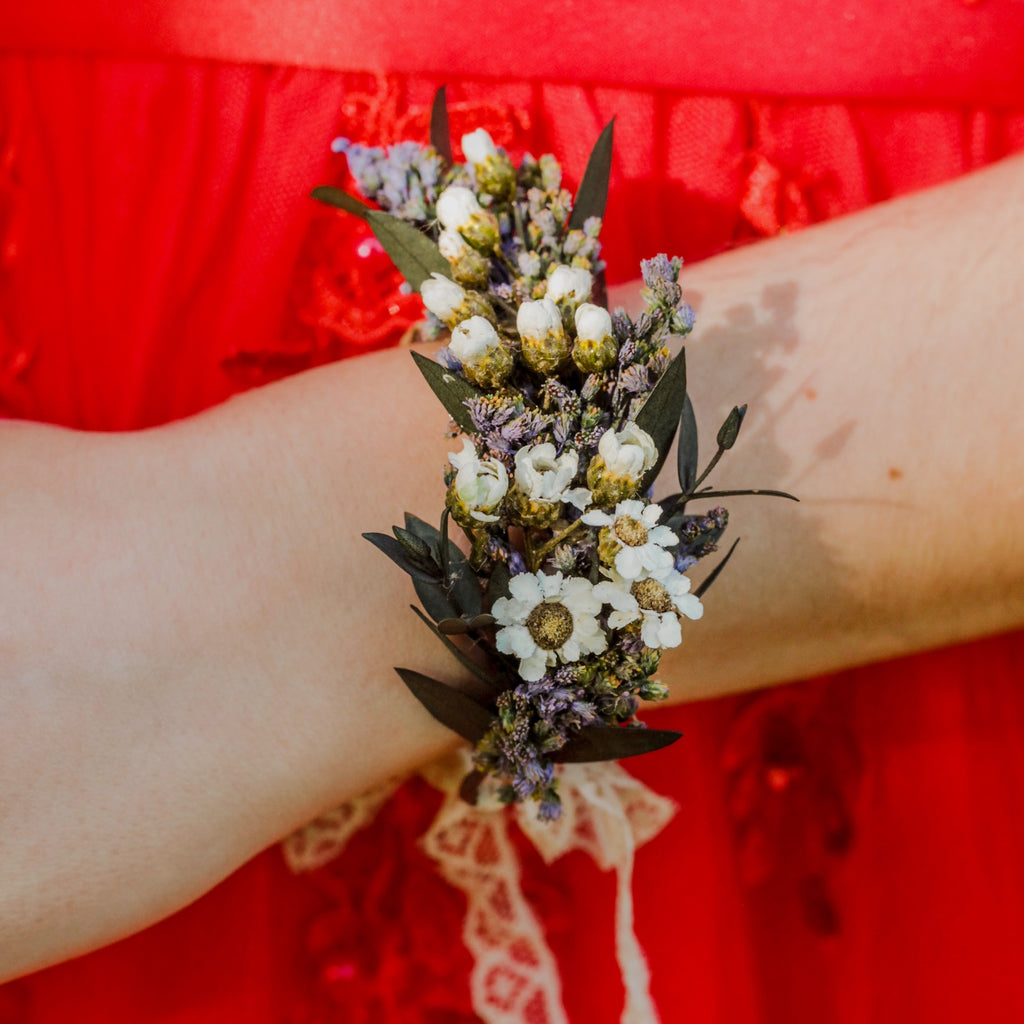 Flower bracelet Wedding jewellery Ear of wheat and white roses Bridal  accessories Romantic rustic wedding Magaela Flower wrist corsage