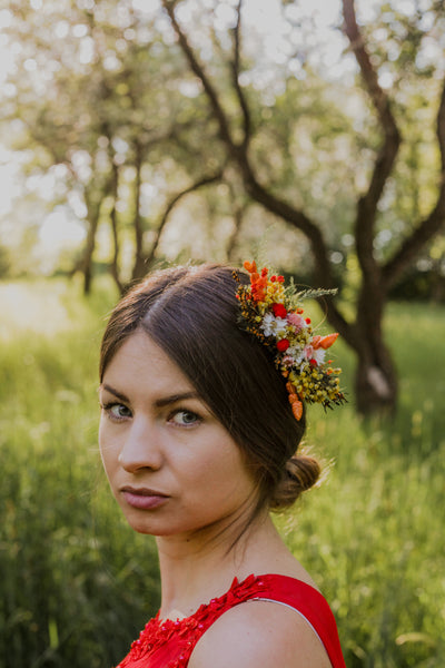 Dried flower comb Bridal hair comb Wildflowers wedding comb Bride to be Preserved flower comb Magaela handmade Meadow wedding headpiece