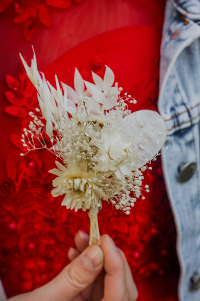 Ivory flower boutonniere Dried corsage for groom Preserved flower corsage Wedding Natural boutonniere jacket flowers cream buttonhole