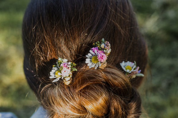 Meadow daisy flower hairpins