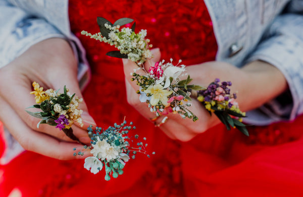 Natural meadow flower hairpins