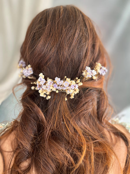 Dried flower hair comb and hairpins
