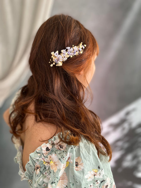 Dried flower hair comb and hairpins