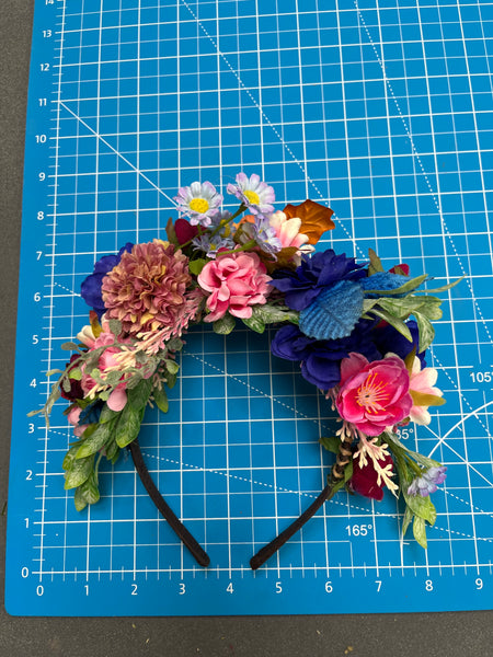 Meadow pink and blue Frida Kahlo headband