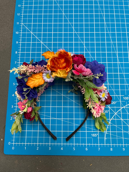 Meadow pink and blue Frida Kahlo headband