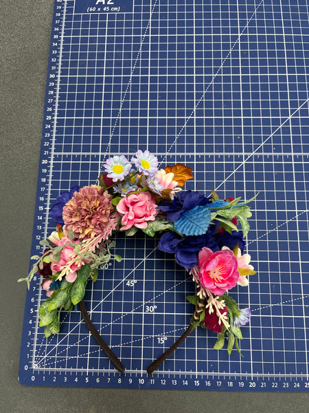 Meadow pink and blue Frida Kahlo headband