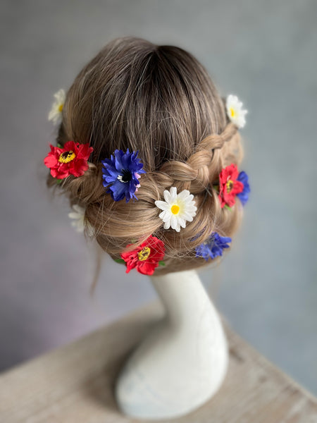 Meadow flower hairpins