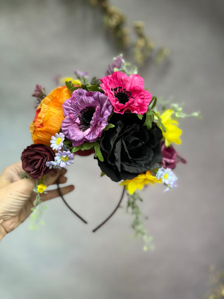 Colourful Frida Kahlo flower headband