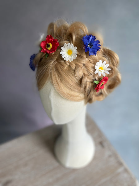 Meadow flower hairpins