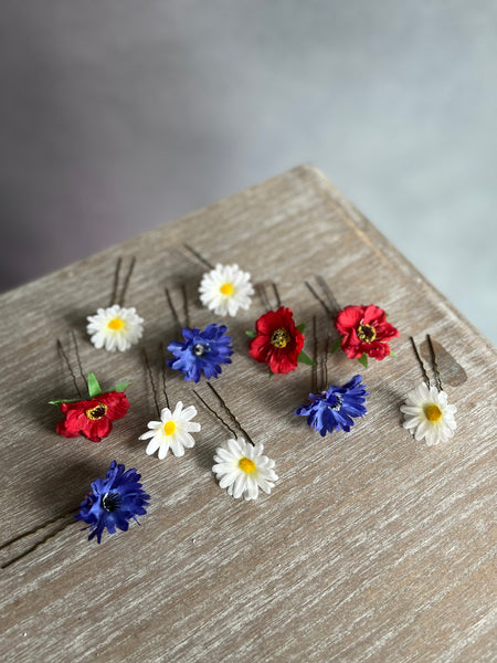 Meadow flower hairpins