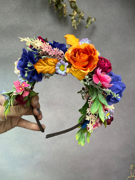 Meadow pink and blue Frida Kahlo headband