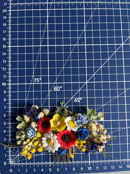 Folk wedding set of comb and hairpins