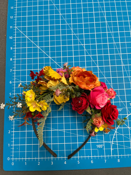 Colourful flower Frida Kahlo hair crown