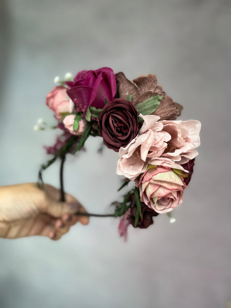 Dusty pink Frida Kahlo headband