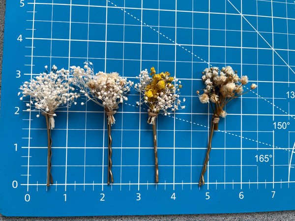 Preserved baby's breath flower hairpins