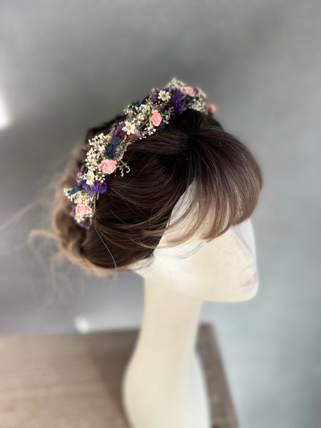 Romantic pink and purple headband