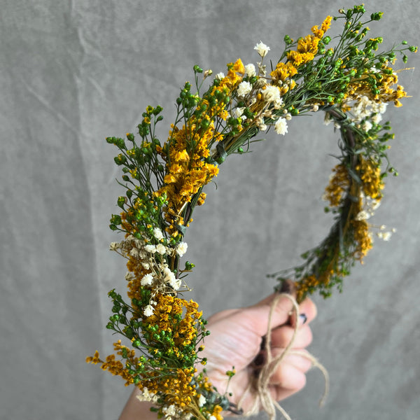Natural flower hair wreath / half wreath
