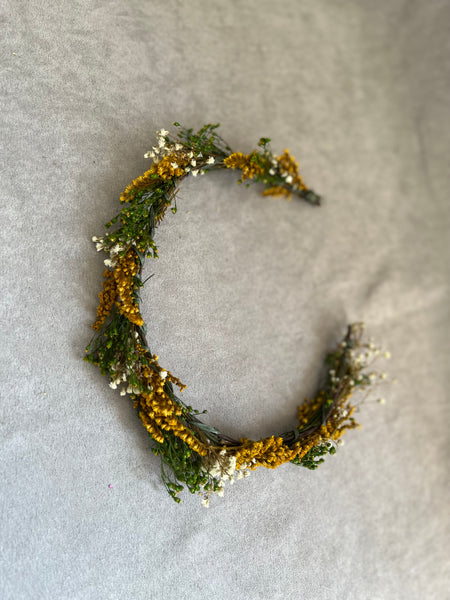 Natural flower hair wreath / half wreath