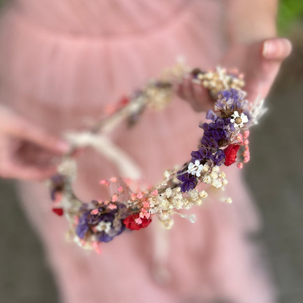 Natural dried flowers hair crown