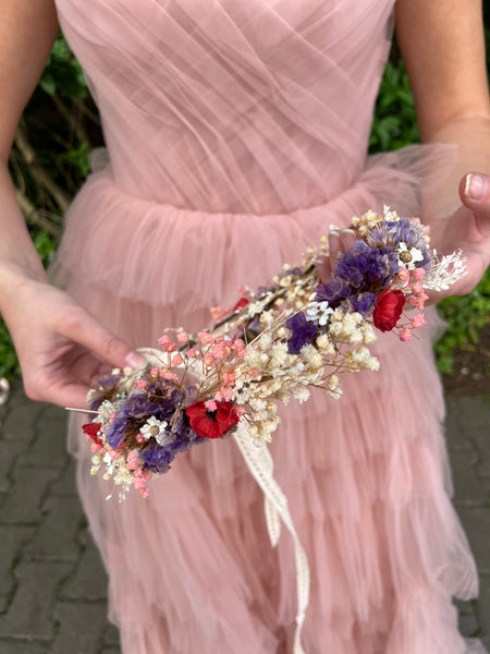 Natural dried flowers hair crown