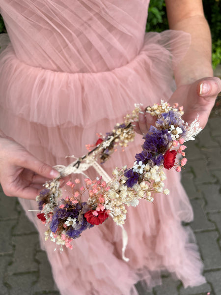 Natural dried flowers hair crown