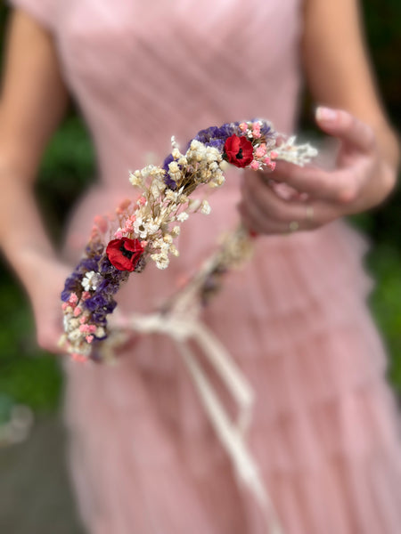 Natural dried flowers hair crown