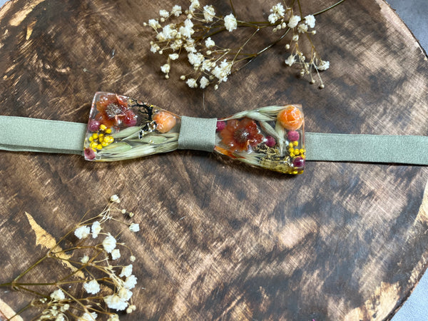 SALE! Natural resin flower bow tie