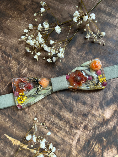 SALE! Natural resin flower bow tie