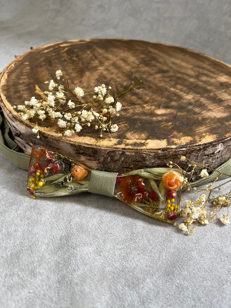 SALE! Natural resin flower bow tie