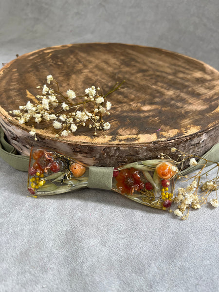 SALE! Natural resin flower bow tie