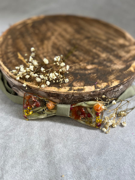 SALE! Natural resin flower bow tie