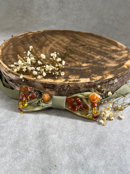 SALE! Natural resin flower bow tie