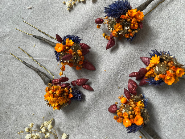 Autumn wedding hairpins