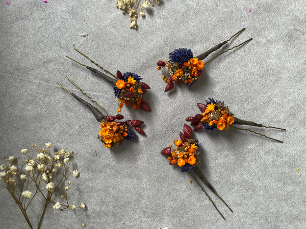 Autumn wedding hairpins