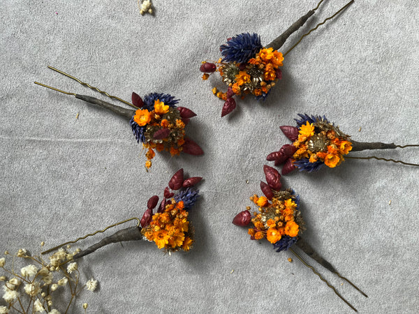 Autumn wedding hairpins