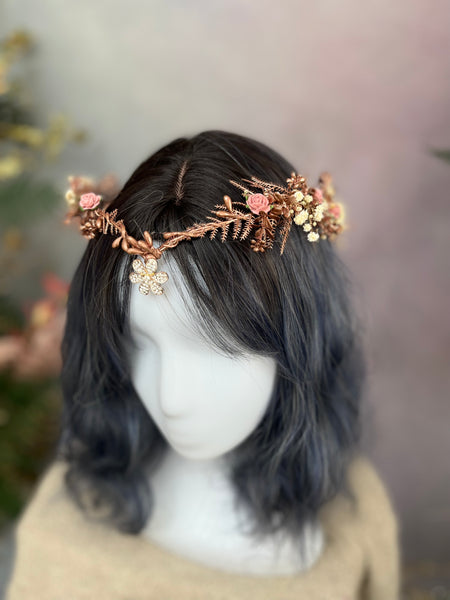 Romantic rose gold elven tiara