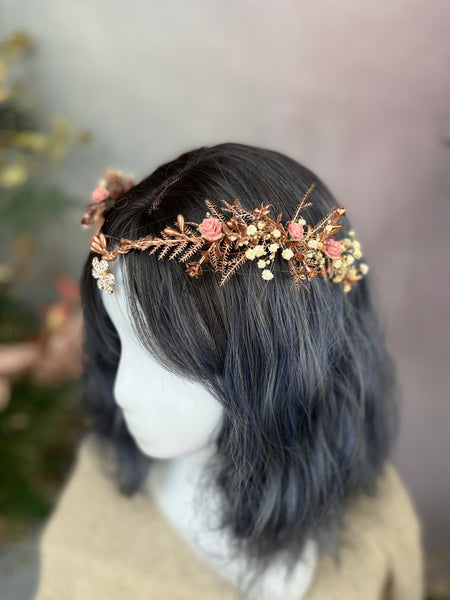 Romantic rose gold elven tiara