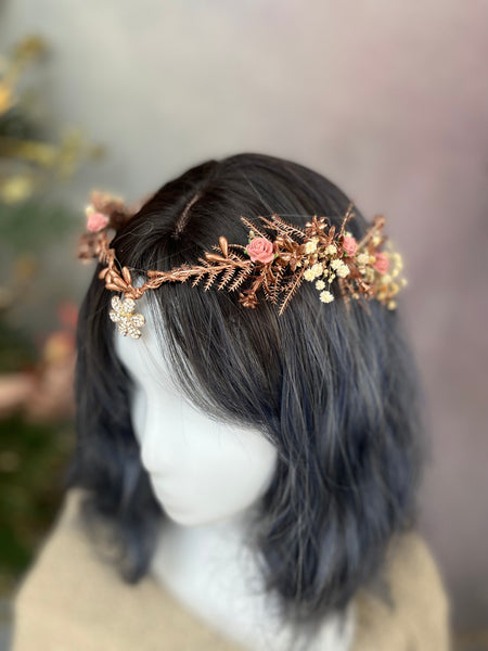 Romantic rose gold elven tiara