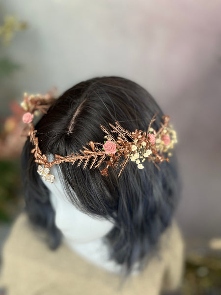 Romantic rose gold elven tiara