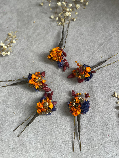 Autumn wedding hairpins