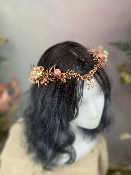 Romantic rose gold elven tiara