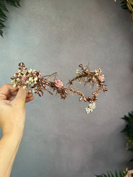 Romantic rose gold elven tiara