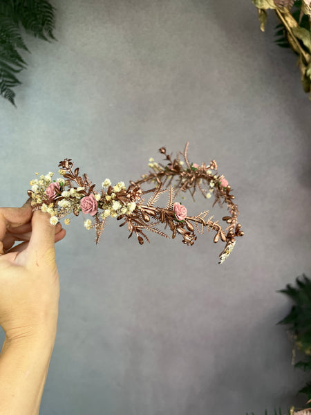 Romantic rose gold elven tiara