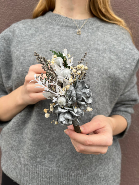 Silver winter flower headband